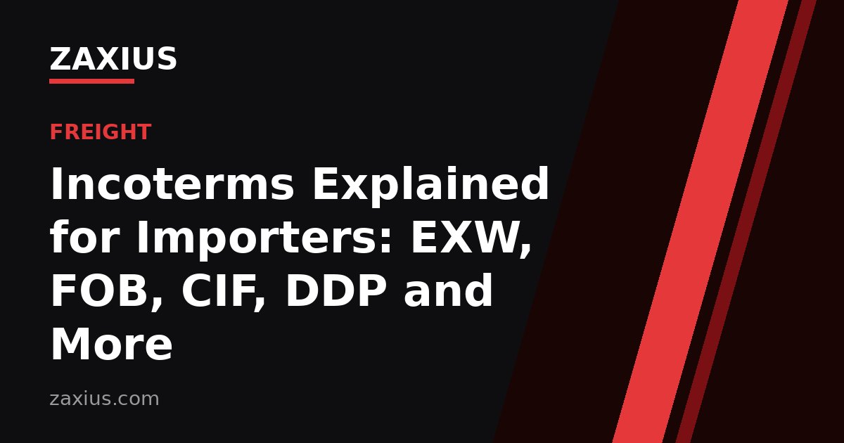 Incoterms Explained for Importers: EXW, FOB, CIF, DDP and More — ZAXIUS guide